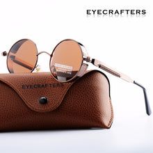 Gold Metal Polarized Sunglasses Gothic Steampunk Sunglass