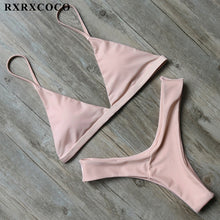 Top Bandage & Thong Bottom Bikini Set